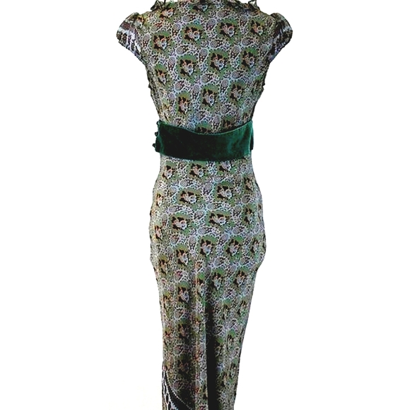 TRACY REESE Plenty 1930s style Bias Cut Sage Green Silk Dress S 4 Anthropologie - Picture 4 of 12